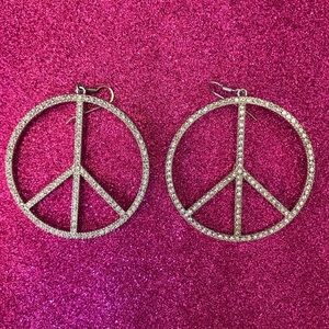 Roberto Cavalli Peace Sign Hoops